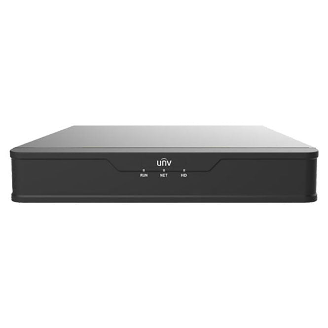 Uniview 4-ch NVR, 1 SATA interface, 4 PoE, Mini 1U, H.265 & 4K, 80 Mbps