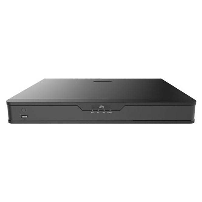 Uniview 16-ch NVR, 2 SATA interface, 1U, 16 PoE, H.265 & 4K, 160 Mbps