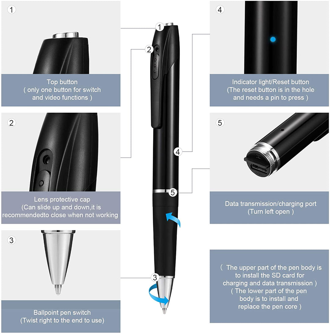 Hidden Spy Pen Camera 1080P