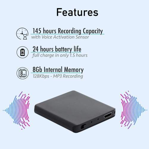 Tile Recordeer Audio Mini Tile Recorder - TileRec – Surveillance Plus